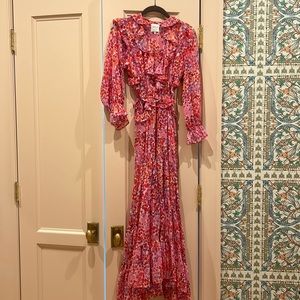 Misa Los Angeles floral cut out midi dress xs